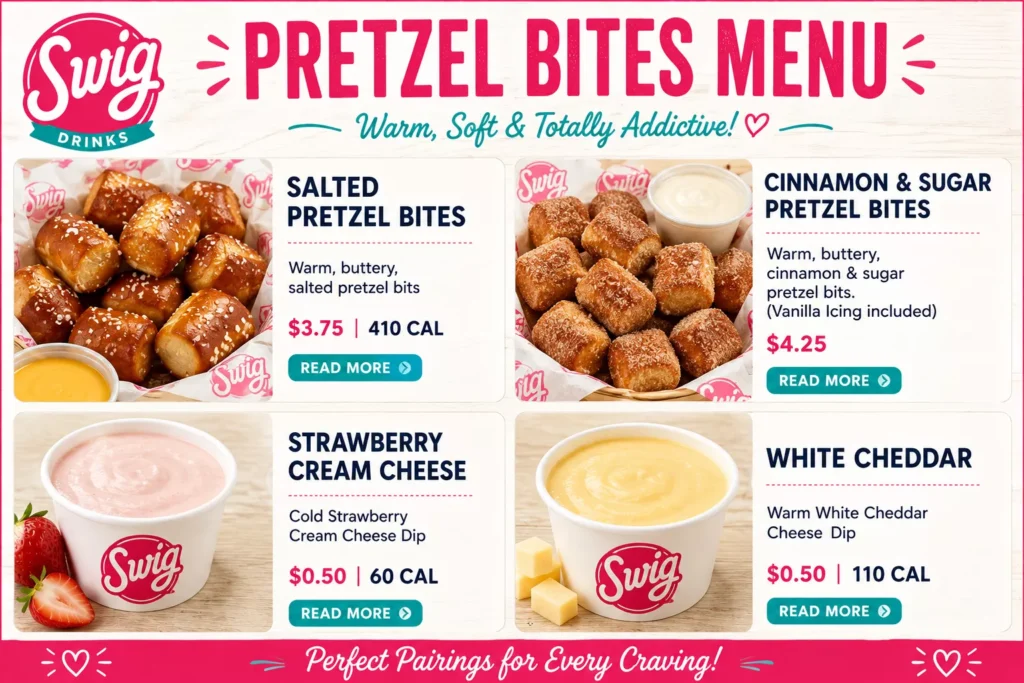 Swig Pretzel Bites Menu