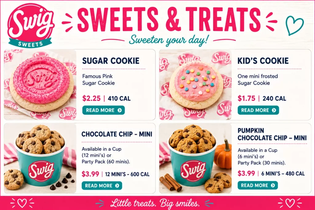 Swig Sweets and Treats Menu